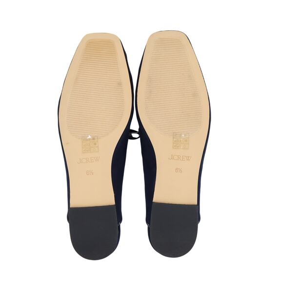 J.Crew Factory Sueded Bow Slip-On Mules Navy Blue Size 6.5 NWT - Picture 8 of 9